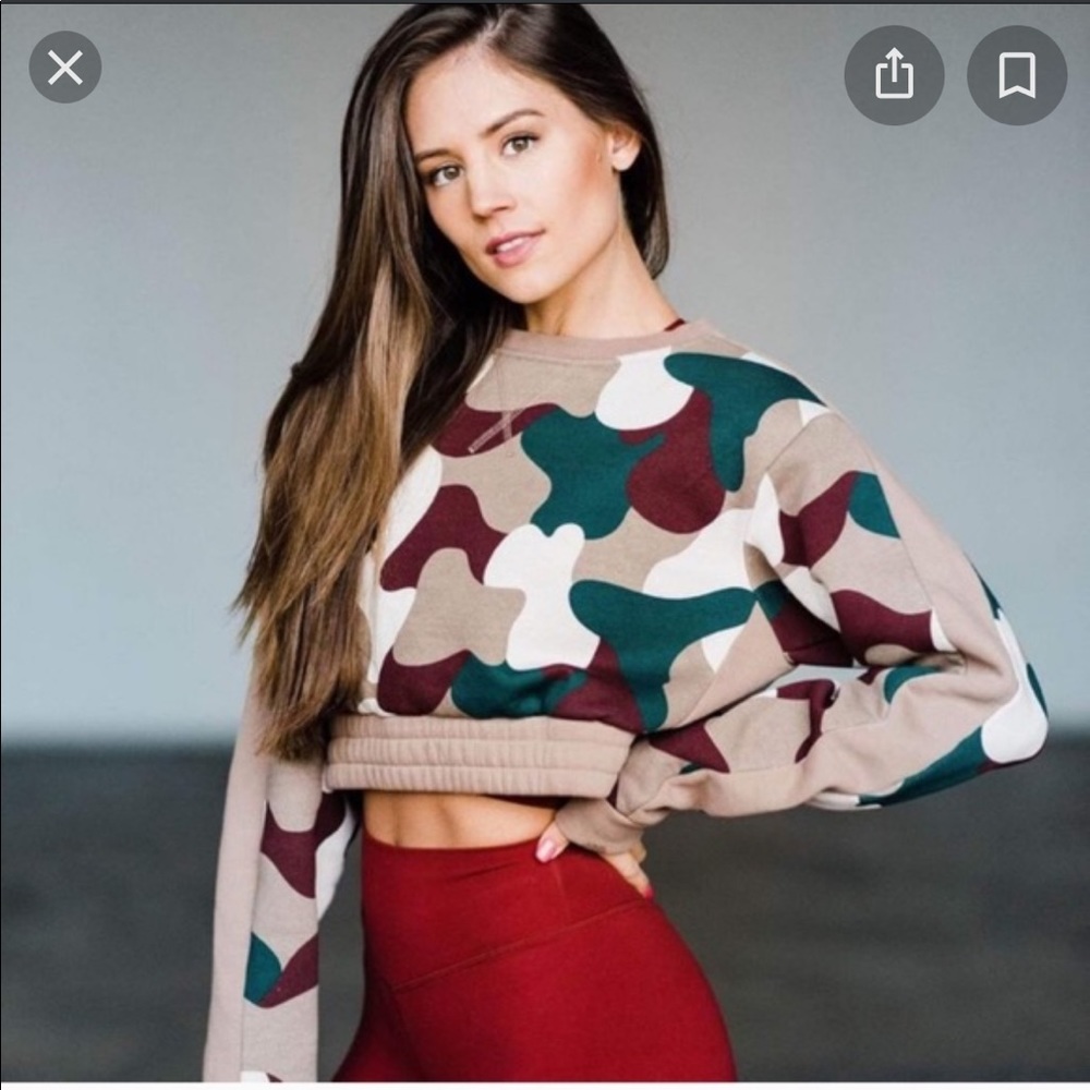 Balance Athletica Crop Crew Tan & Green